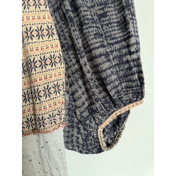 Vintage Language Top Women Medium Boho Babydoll Crochet Follows Mix Patterns Y2k - Picture 5 of 6